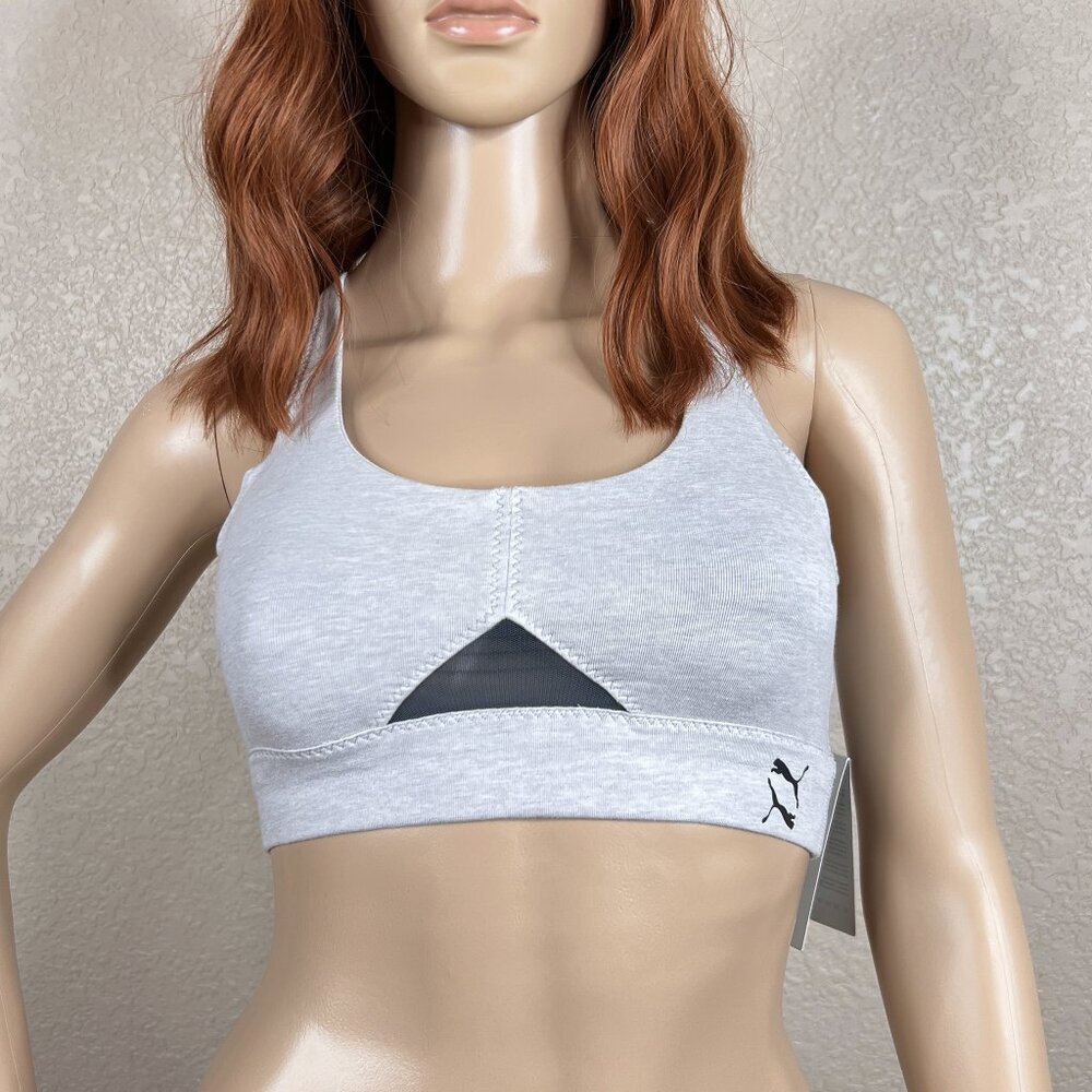 Puma Exhale Yoga Plant Dye Bra Dark Night Heather Cara Delevingne Sz XS -‎ NWT